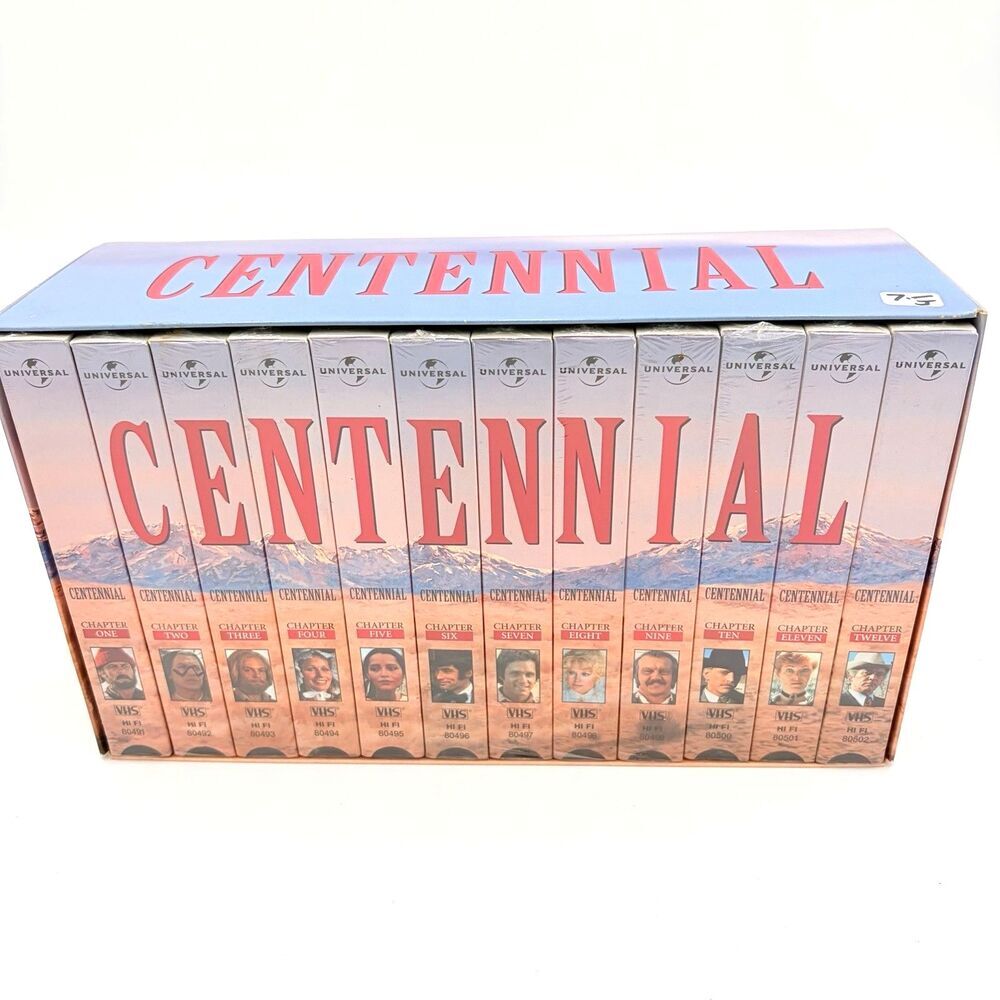 Centennial The Complete 1978 TV Mini-Series Box Set 1997 VHS 12-Tape Set